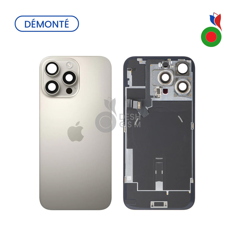 Vitre Arriere avec MagSafe - iPhone 16 Pro | TITANE NATUREL (Original Demonte) - Grade A