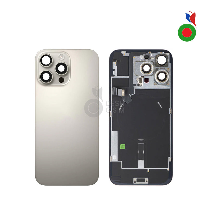 Vitre Arriere Complete avec MagSafe - iPhone 16 Pro | TITANE NATURAL - Sans Marquage