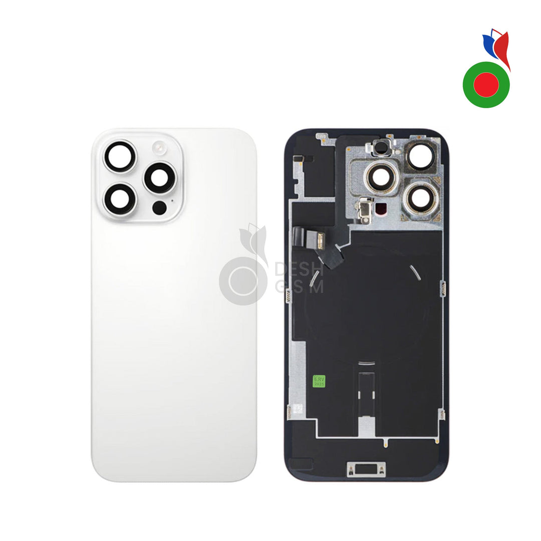 Vitre Arriere Complete avec MagSafe - iPhone 16 Pro Max | TITANE BLANC - Sans Marquage