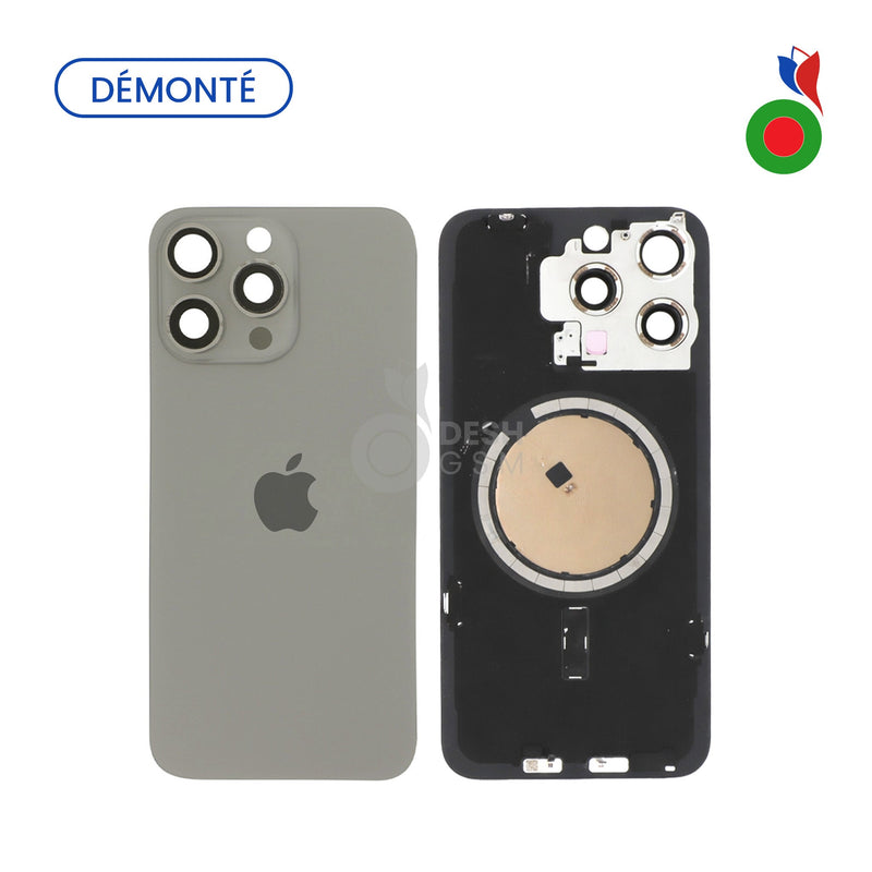 Vitre Arriere iPhone 15 Pro - TITANE NATUREL (Original Demonte) | Grade A