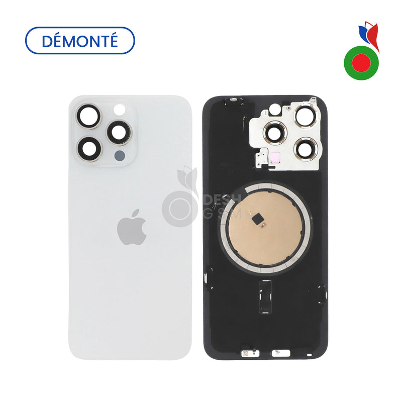Vitre Arriere iPhone 15 Pro - TITANE BLANC (Original Demonte) | Grade A
