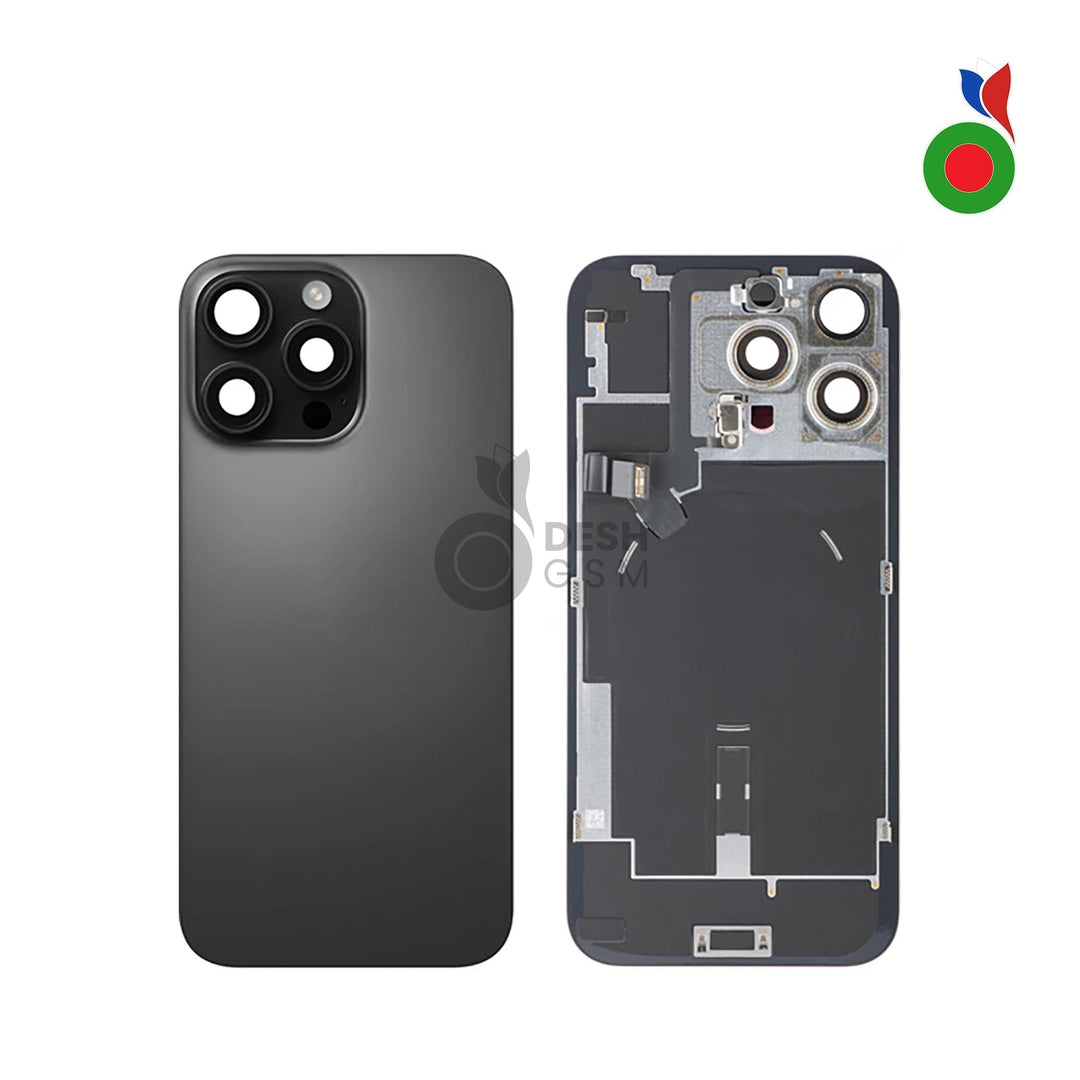 Vitre Arriere Complete avec MagSafe - iPhone 16 Pro Max | TITANE NOIR - Sans Logo