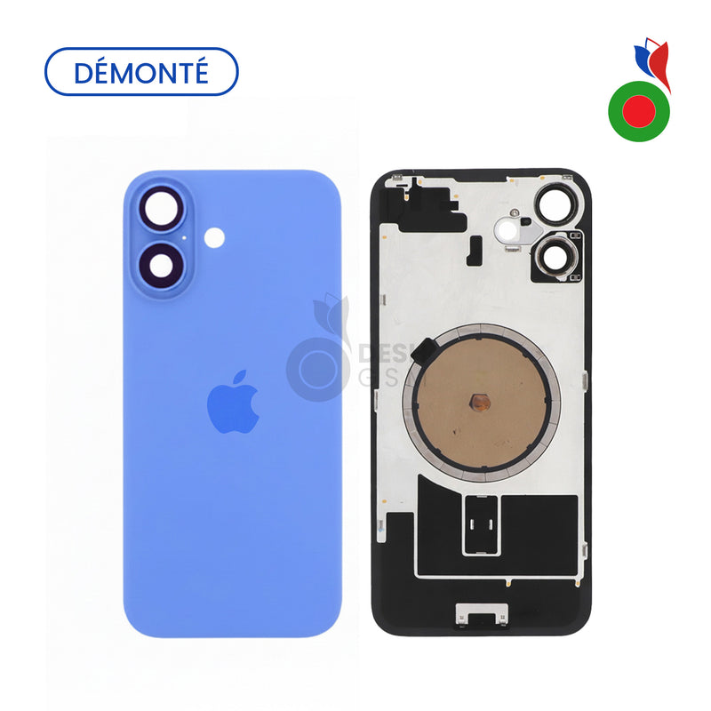 Vitre Arriere sans MagSafe - iPhone 16 | OUTREMER BLEU (Original Demonte) - Grade A