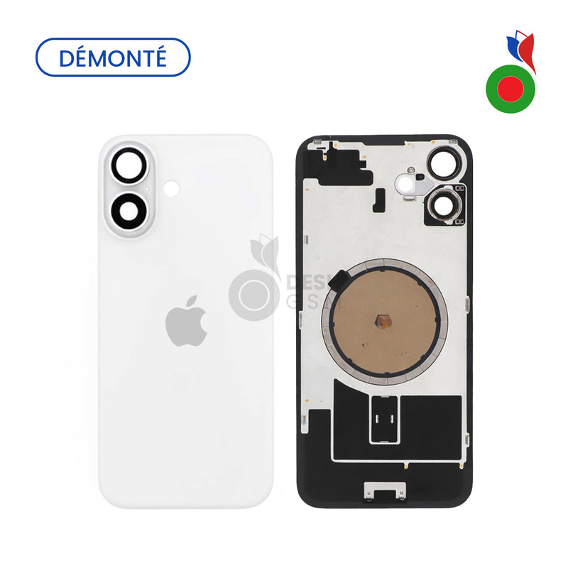 Vitre Arriere sans MagSafe - iPhone 16 | BLANC (Original Demonte) - Grade A