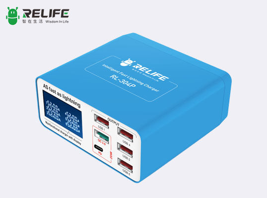 RELIFE RL-304T RL-304P Intelligent 6 Port USB Affichage Numérique pluies Chargeur