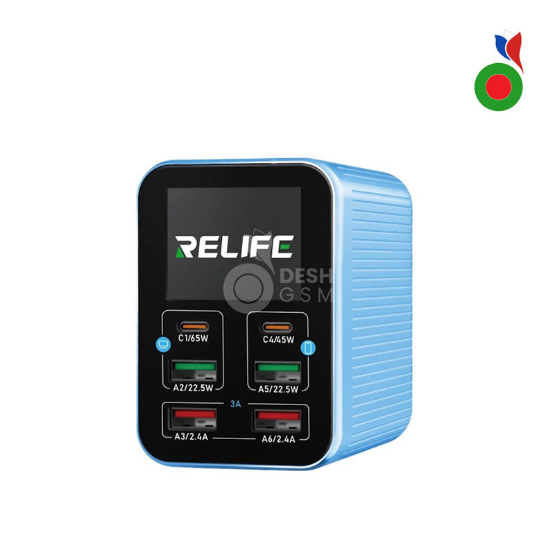 Smart Multi-Port 72 Watt Charger - 6 Port | PD Port | QC 3.0 - (RL-Q4) | RELIFE