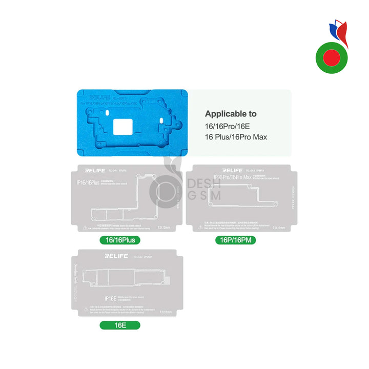 Middle Board Tinning Fixture and Stencils - IP 16 Series (RL-601T) | RELIFE
