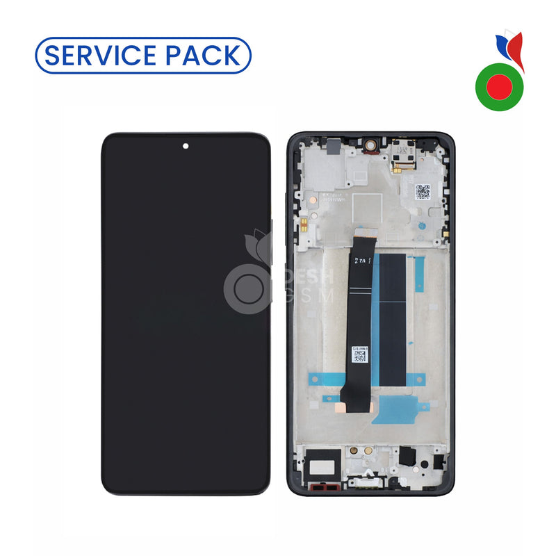 Ecran Complet LCD Redmi Note 13 Pro Plus 5G avec Chassis | NOIR/GRIS - SERVICE PACK (TARNISH) | XIAOMI