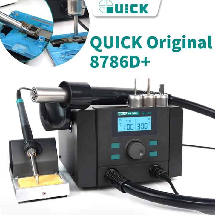 QUICK 8786D+  SOLDERING STATION WITH HOT AIR GUN  2 IN1 REWORK STATION