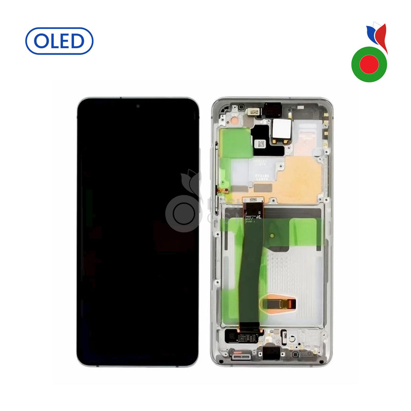Ecran Complet LCD S20 Ultra (G988F, G988B) avec Chassis | BLANC - OLED | SAMSUNG