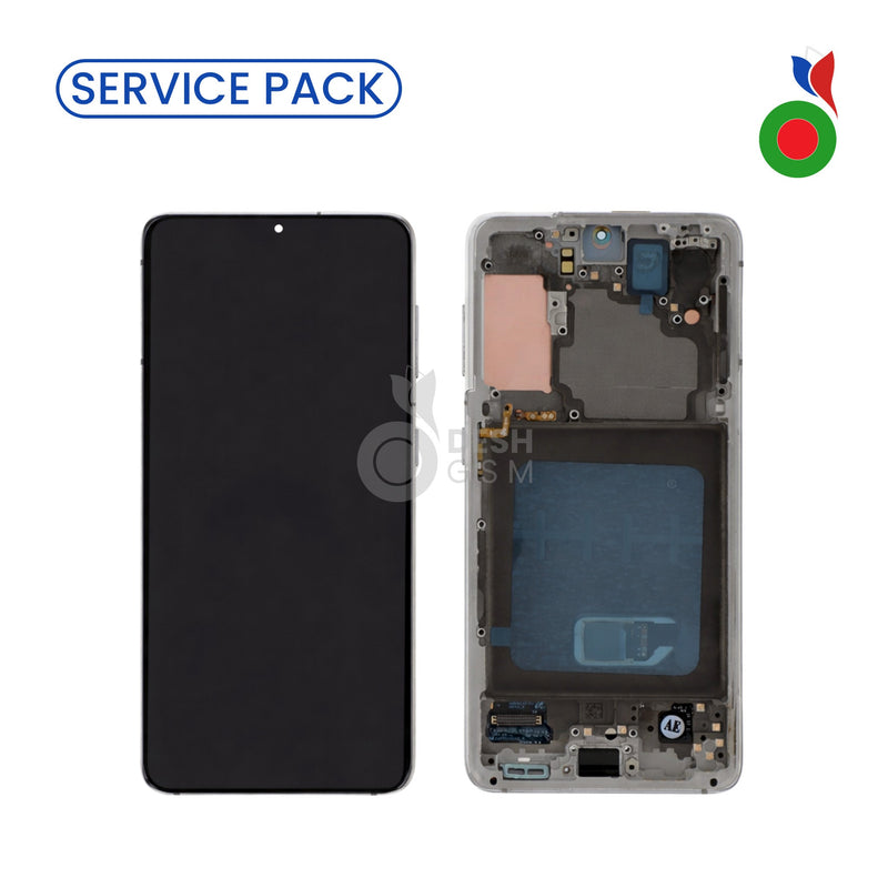 Ecran Complet LCD S21 4G/5G avec Chassis (G991F, G991B) | ARGENT - SERVICE PACK | SAMSUNG