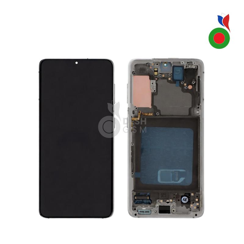 Ecran Complet LCD S21 4G/5G avec Chassis (G991F, G991B) | ARGENT - ORIGINAL | SAMSUNG