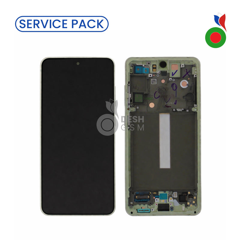 Ecran Complet LCD S21 FE 4G/5G avec Chassis (G990) | VERT/OLIVE - SERVICE PACK | SAMSUNG