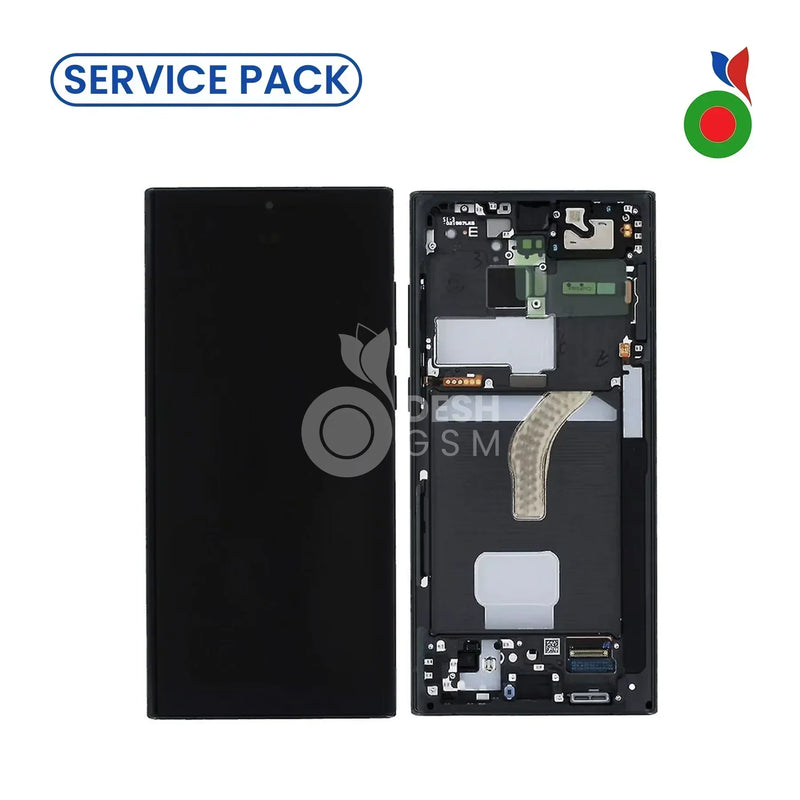 ECRAN COMPLET SAMSUNG S22 ULTRA S908F SERVICE PACK AVEC CHASSIS | GRAPHITE GRAY
