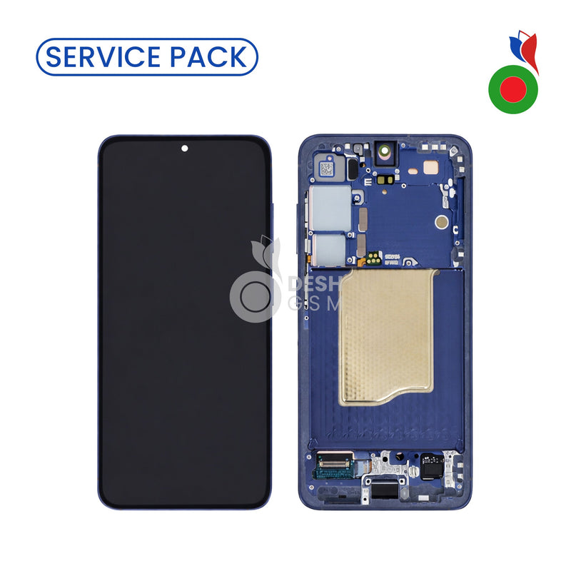 Ecran Complet S25 5G avec Chassis (S931B) | BLEU NUIT - SERVICE PACK | SAMSUNG Assembled