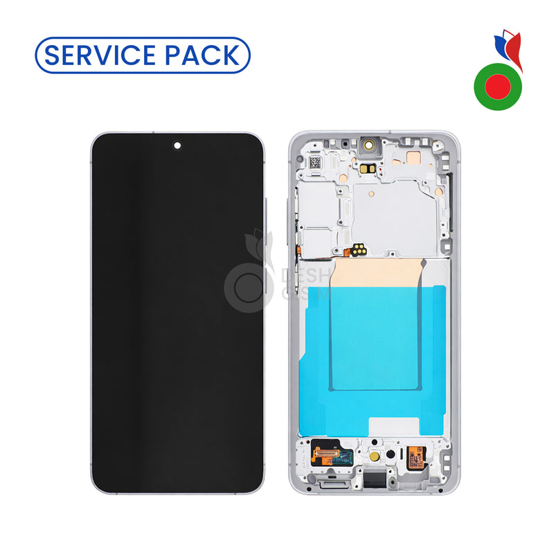 Ecran Complet LCD S25 FE 5G avec Chassis (S731B) - AS | TITANE ARGENT - SERVICE PACK | SAMSUNG