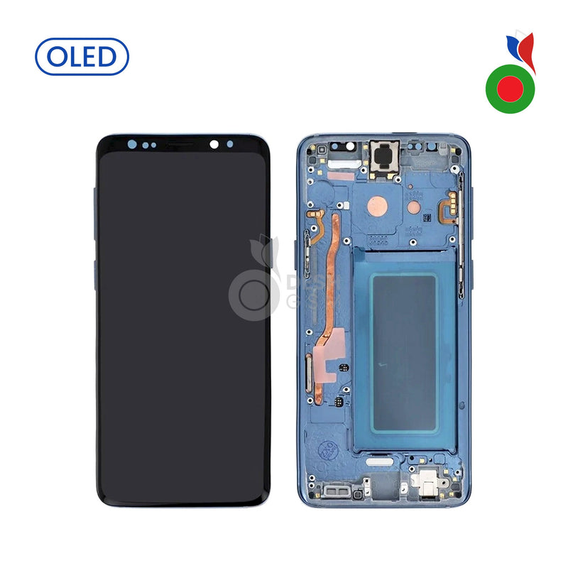 Ecran Complet LCD S9 4G (G960F) avec Chassis | BLEU - OLED | SAMSUNG