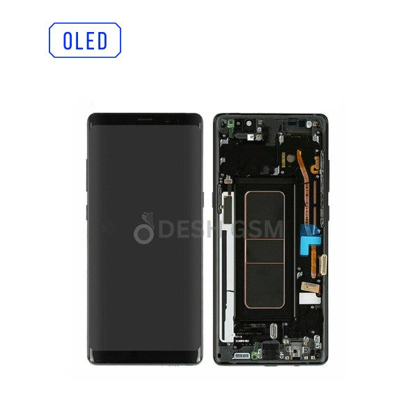 Ecran Complet LCD Note 8 (N950F) avec Chassis (NOIR) - OLED | SAMSUNG