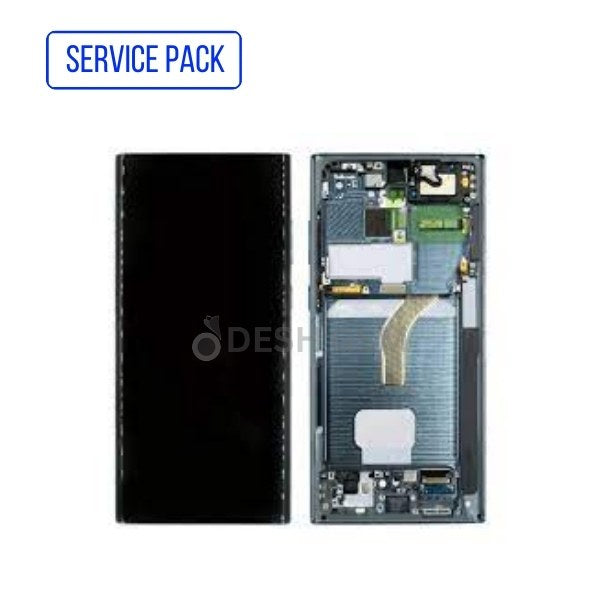 ECRAN COMPLET SAMSUNG S22 ULTRA S908 SERVICE PACK AVEC CHASSIS | VERT/GREEN