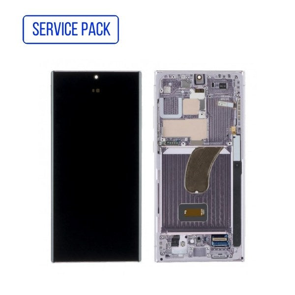Ecran Complet S23 Ultra 5G (S918B) avec Chassis | CREAM - SERVICE PACK | SAMSUNG