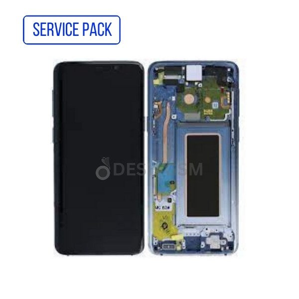 ECRAN SAMSUNG S9 G960F SERVICE PACK AVEC CHASSIS *BLUE *