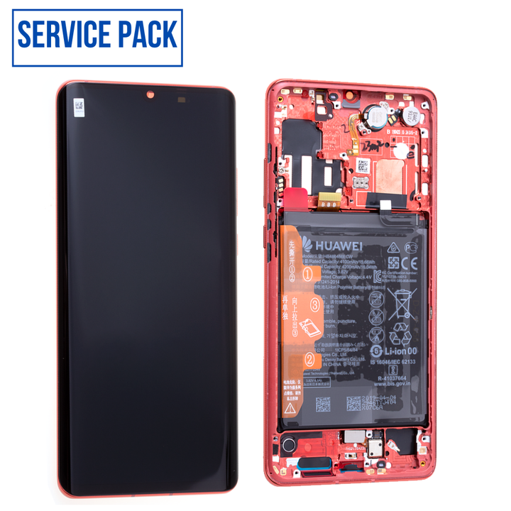 ECRAN LCD HUAWEI P30 PRO SERVICE PACK AVEC CHASSIS+BATTERIE (ORANGE)