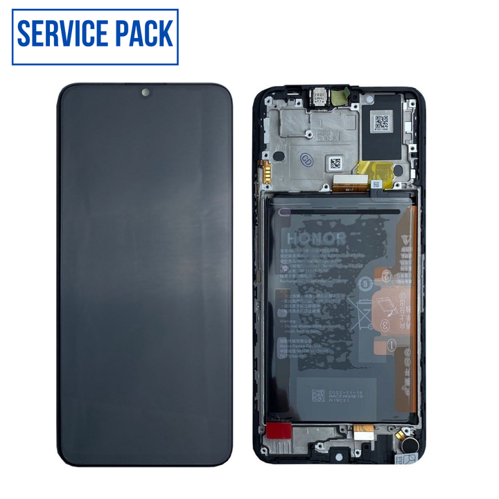 Ecran LCD HUAWEI Honor X7a SERVICE PACK AVEC CHASSIS (NOIR)