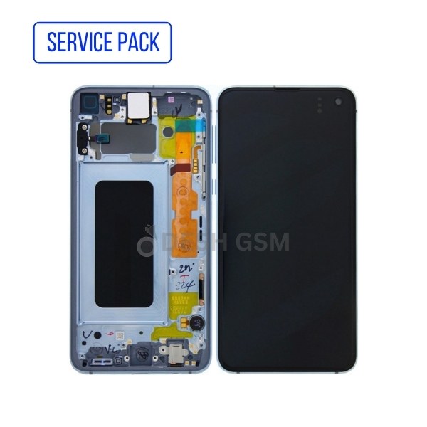 Samsung S10E G970F ECRAN SERVICE PACK (Bleu) AVEC CHASSIS GH82-18852C