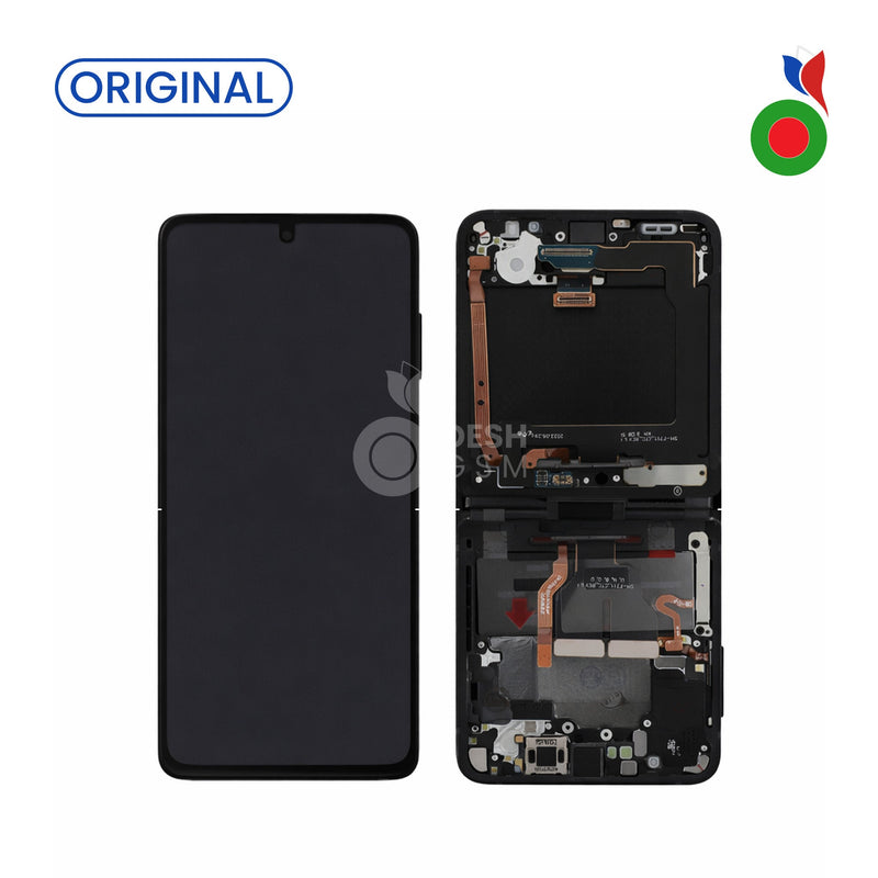 Ecran Complet LCD Interieur Z Flip 3 5G (F711B) | NOIR - ORIGINAL | SAMSUNG