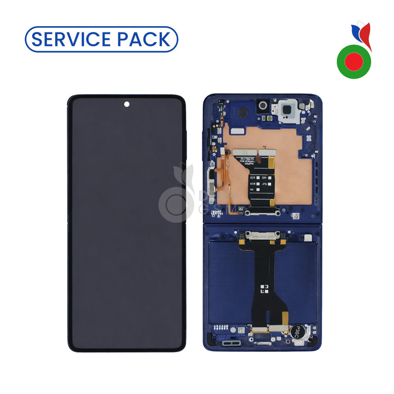 Ecran Complet Z Flip 7 (F766B) avec Chassis | BLEU - SERVICE PACK | SAMSUNG