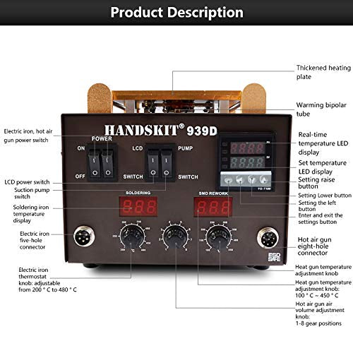 YAOGONG 939D SAMD 3 in 1 Soldering Station Hot Air Rework Station & LCD separator for Telephone Display Separator  Top Quality