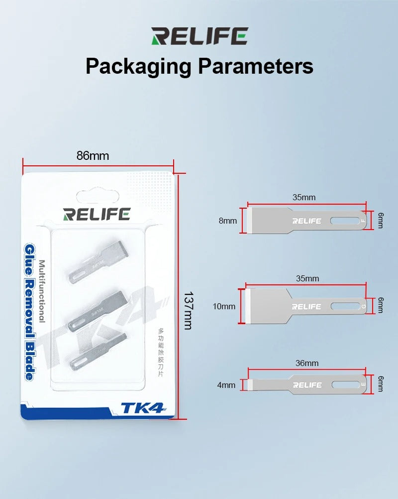 RELIFE TK4 lame d'élimination de colle CPU IC couteau de dissolvant de colle