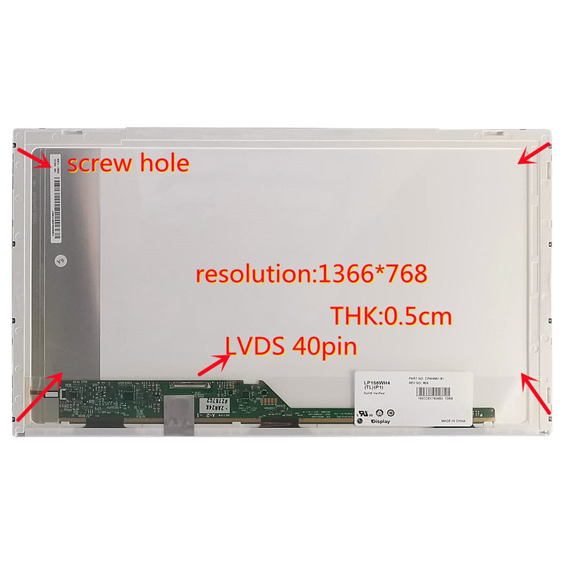 DALLES LED ECRAN Ordinateur 15.6 (40 Pins Gauche) FLAT