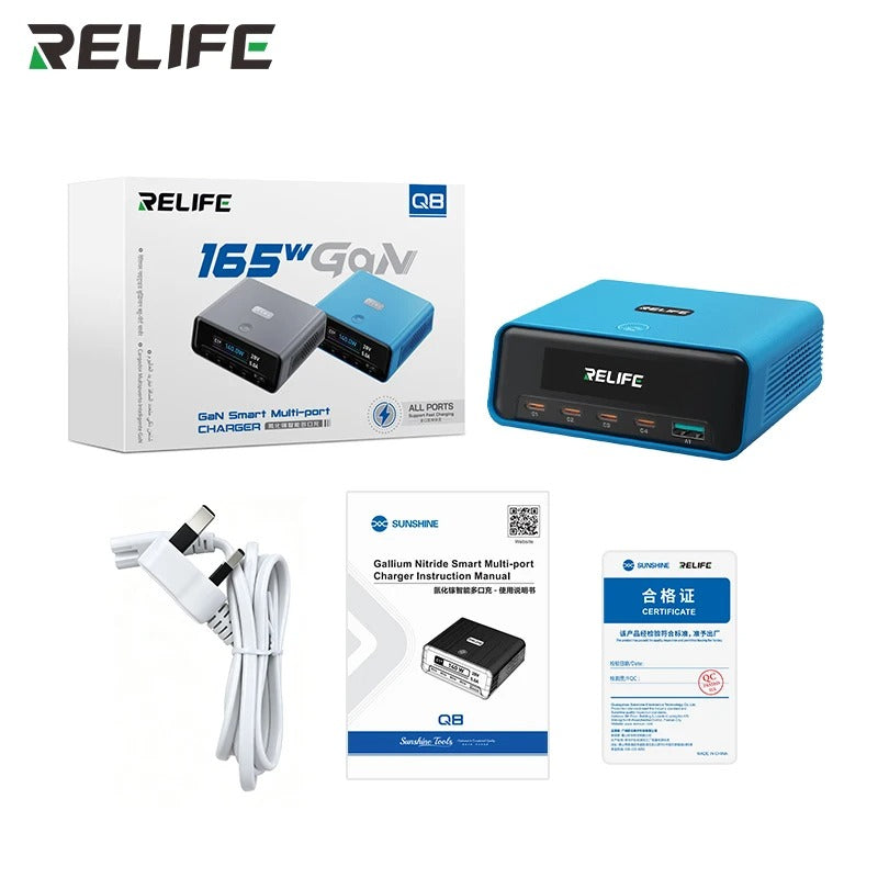 RELIFE Q8 165W Charge rapide multi-ports avec contrôle de température