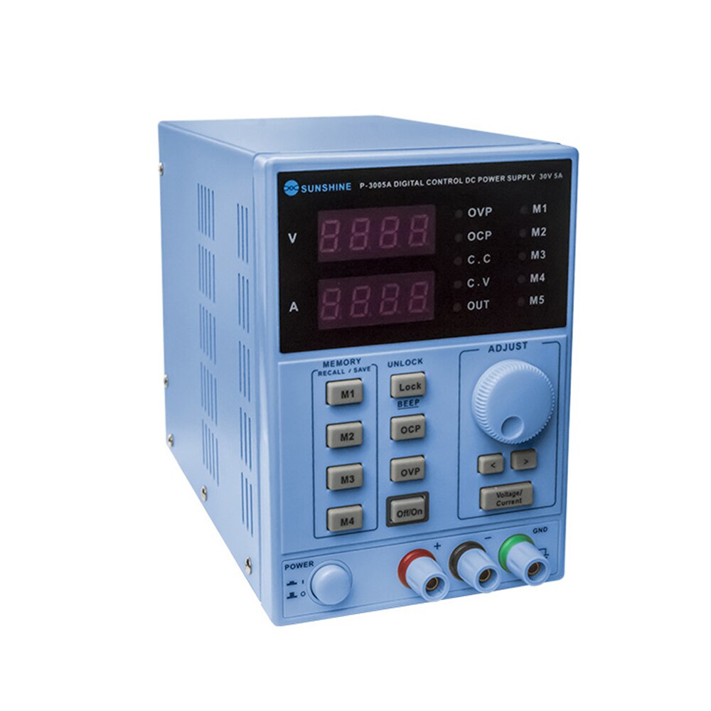 Sunshine - Programmable and Adjustable Power Supply, 30V, 5a, 4 Bits, Precise Digital Display, for Laboratory, P-3005A