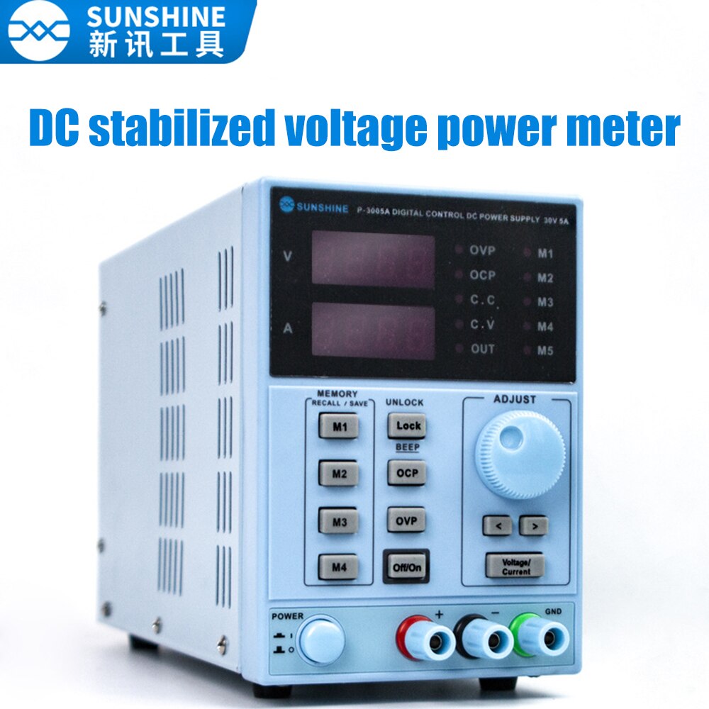 Sunshine - Programmable and Adjustable Power Supply, 30V, 5a, 4 Bits, Precise Digital Display, for Laboratory, P-3005A