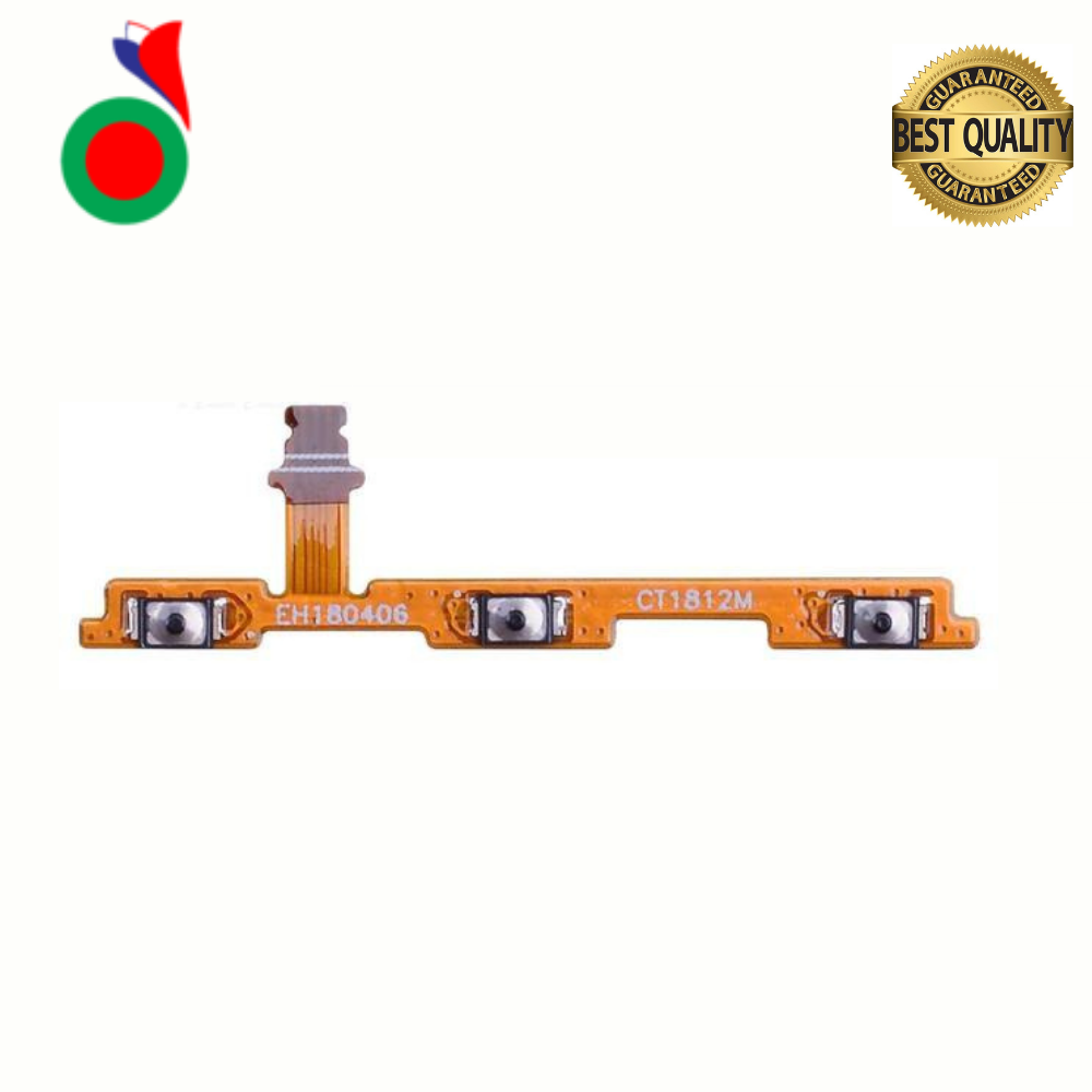 Power On Off Volume Up Down Button Mute key Switch Flex Cable Ribbon Power and Volume Nappe For Huawei Y6 2018