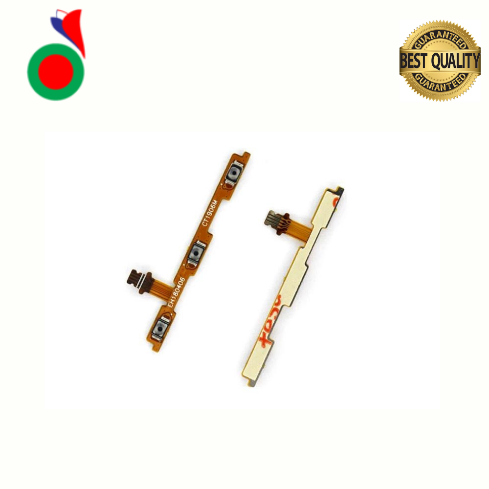 Power On Off Volume Up Down Button Mute key Switch Flex Cable Ribbon Power and Volume Nappe For Huawei Y6 2019