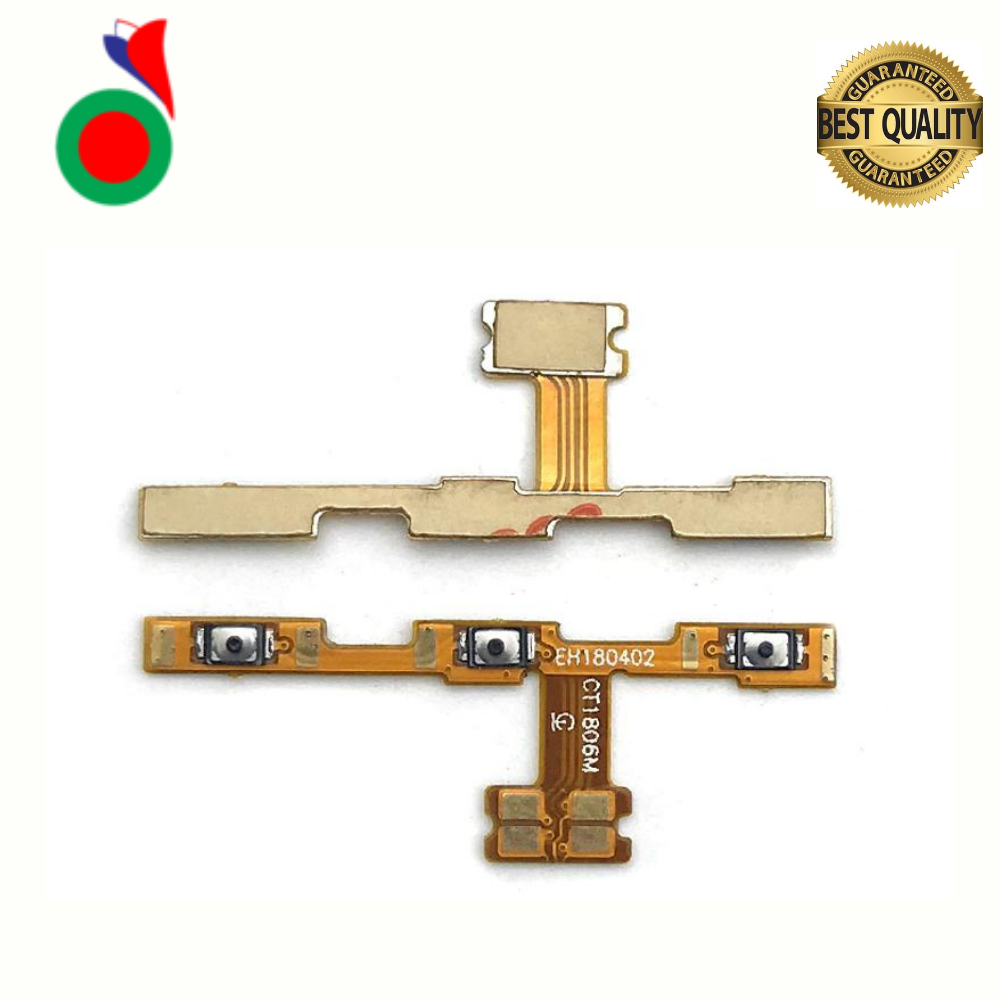 Power On Off Volume Up Down Button Mute key Switch Flex Cable Ribbon Power and Volume Nappe For Huawei Y7 Prime 2018