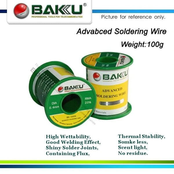 BAKU BK-10006 Advanced No Cleaning Activated Soldering Wire 95g. high wettability, good welding effect, shiny solder joints, no residue