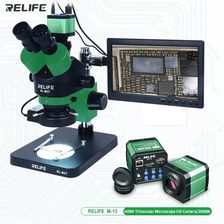 RELIFE RL-M3T HD Binocular Trinocular Microscope (CAN USE 4K CAMERA)